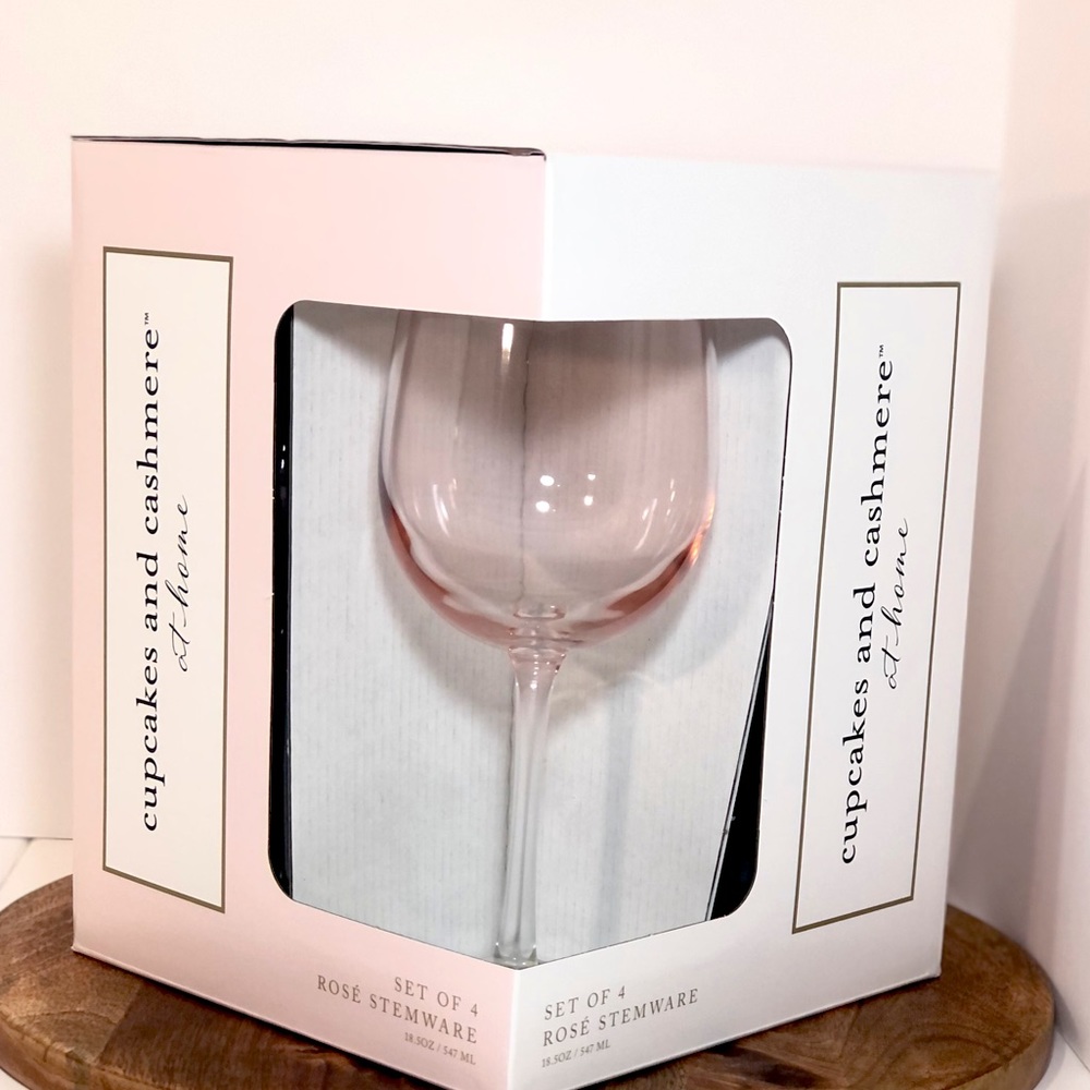 Cupcakes and Cashmere Set of 4 Rose Stemware